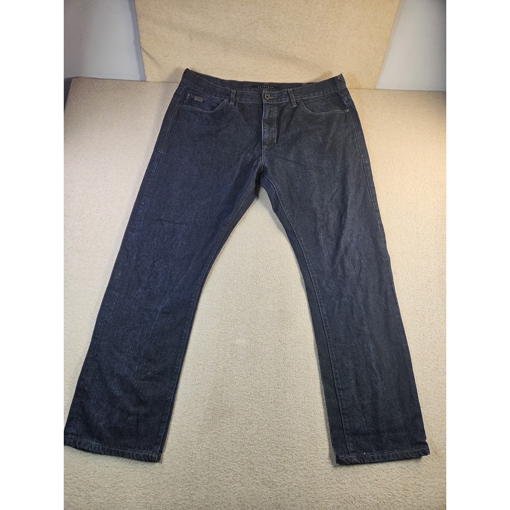 Sean John Men's Dark Wash Jeans Zip Pocket Straight Leg Size 40x30 Denim